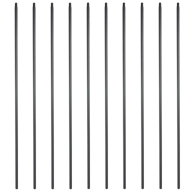 Myard Standard Plain 1/2 Inches Square Forged Iron Stair Balusters Furniture for Deck Handrail Railing Staircase Balusters Banister Balustrade, 44 Inches 10-Pack (Satin Black) - Image 1